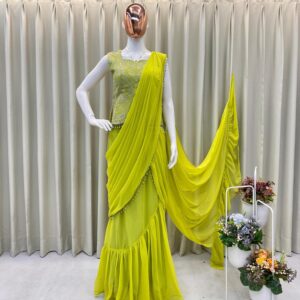 Dazira BE-355 Designer Ready-to-Wear Lehenga Saree with Sequin Embroidered Blouse